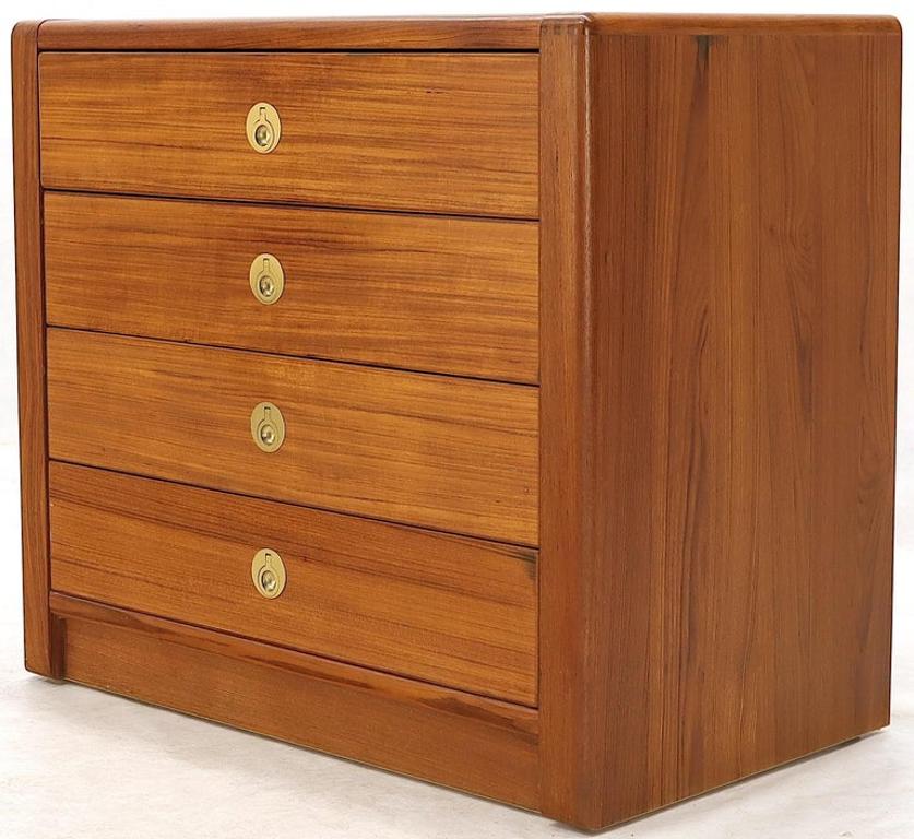 Danish Mid-Century Modern Teak 4-Drawer Bachelor Chest Dresser Credenza