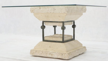 Square Suspended Base Glass Top Coffee or Side Table