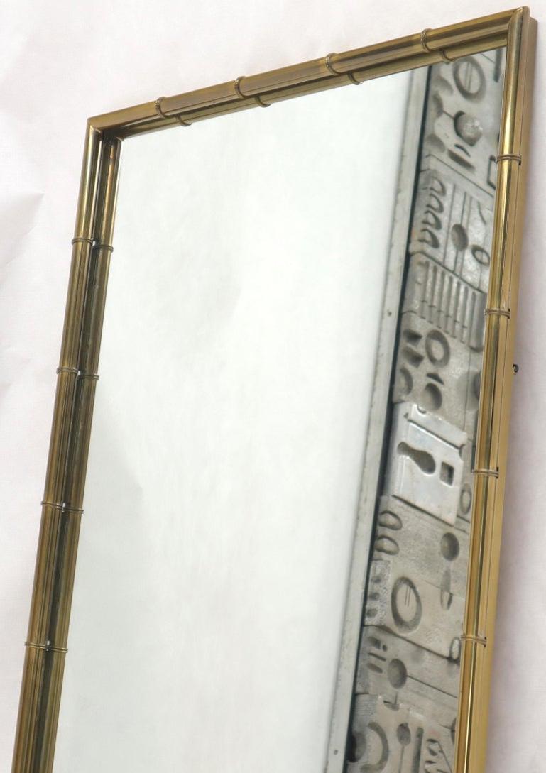 Faux Brass Bamboo Frame Rectangular Mirror