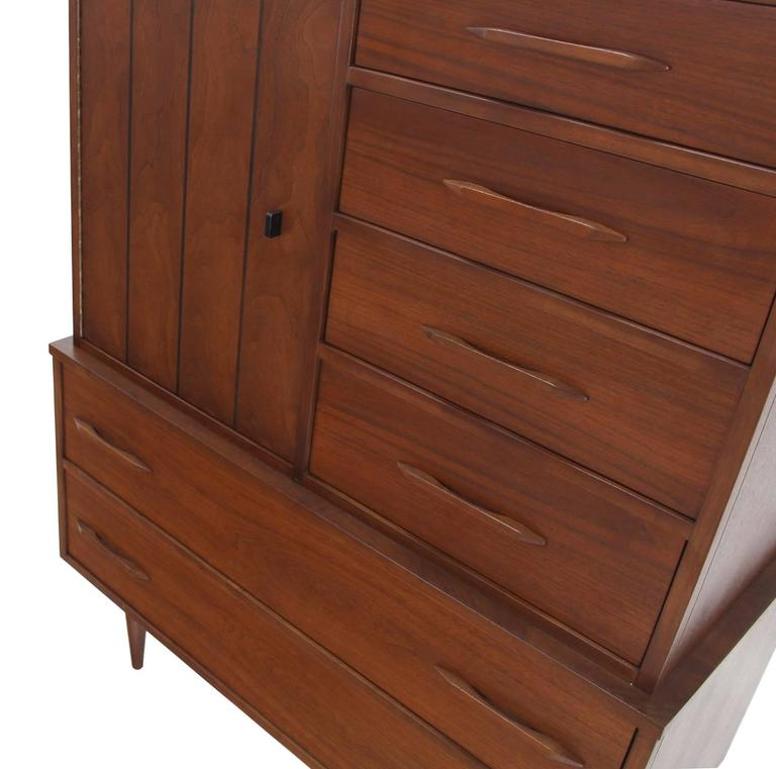 Mid-Century Modern Walnut High Chest Gentlemen's Chest