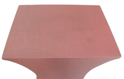 Grasscloth Wrapped Three Mid Century Modern Pink Lacquer Brass Trim Pedestals