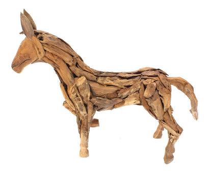 Large 36" Tall Reclaimed Wood Folk Art Sculpture of a Horse