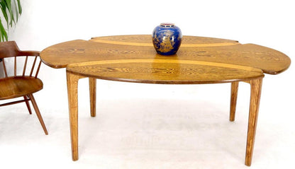 Studio Made Sculptural Legs Oval Shape Dining Table on Tapered Legs