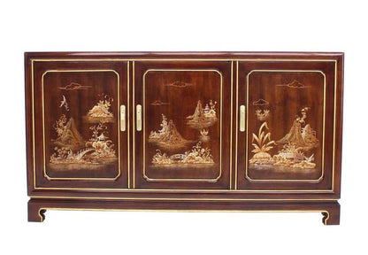 John Widdicomb Oriental Three Doors Credenza or Dresser