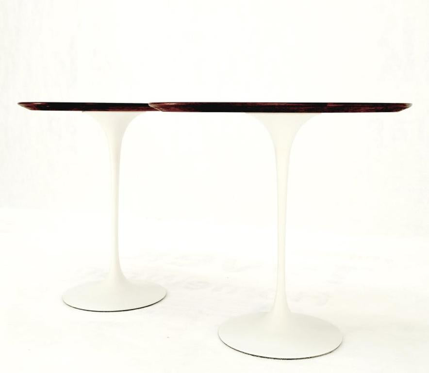 Pair of Knoll Saarinen Oval Walnut Tulip Side End Tables Stands Mint!