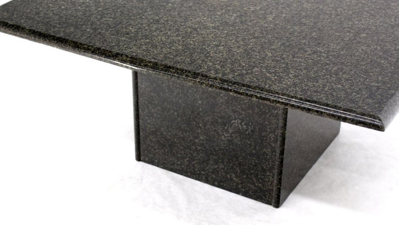 Square Black Granite Pedestal Base Coffee Table