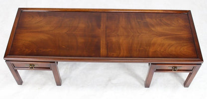 Mahogany Double Pedestal Two Drawers Rectangular Coffee Table