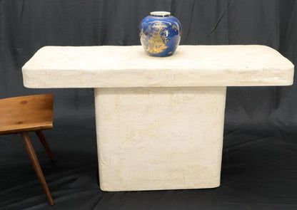 Mid-Century Modern One Pedestal Composite Art Console Sofa Table