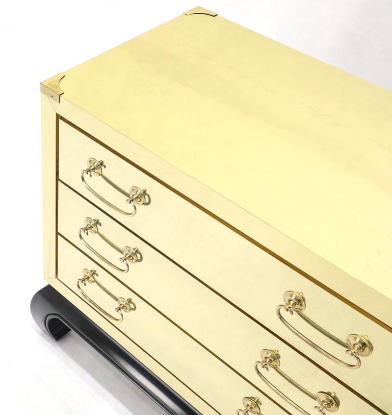 Brass Clad Decorative Three Drawers Chest