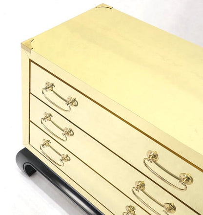 Brass Clad Decorative Three Drawers Chest