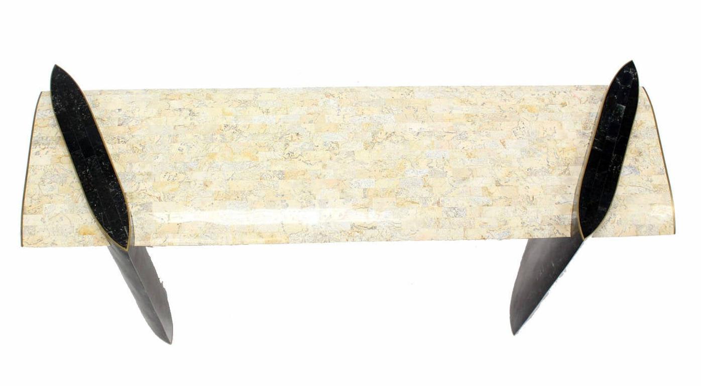 Mid Century Modern Maitland Smith Tessellated Tile Stone Console Table