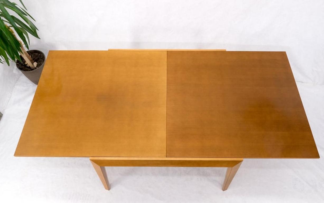 Cassina Large Square Flip Top Expandable Dining Conference Table Blond Birch