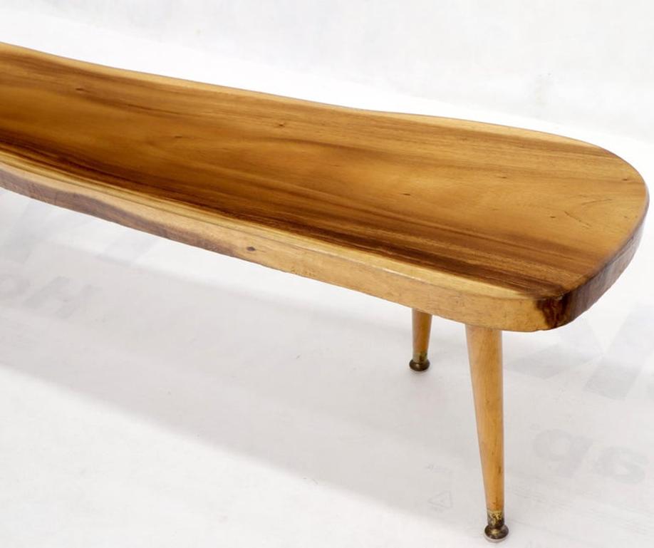 Live Edge Elongated Organic Shape Coffee Table Bench