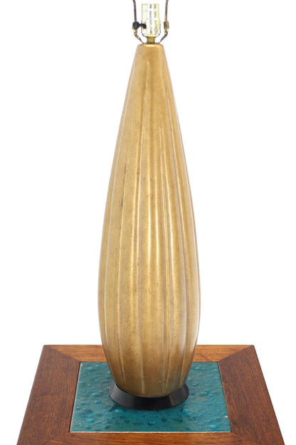 Midcentury 37" Tall Carved Gilt Vegetable Squash Shape Table Lamp circa 1970s