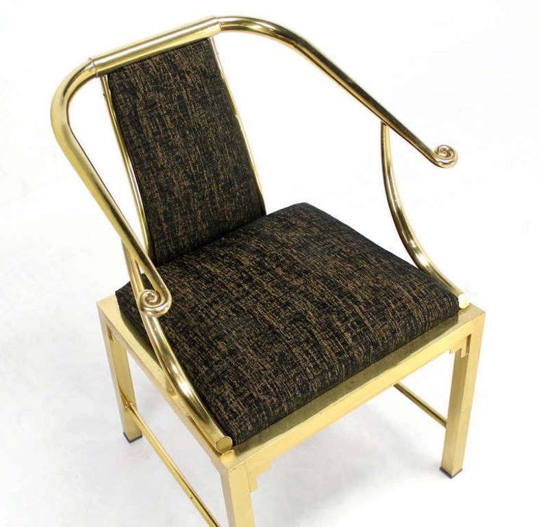 Pair of Decorative Forged Solid Brass Barrel Back Chairs by Mastercraft MINT!