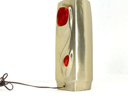 Mid-Century Modern Art Nouveau Revival Style Cast Metal Base Table Lamp MINT!