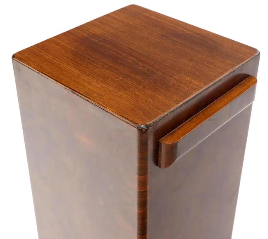 Art Deco Square Burl Walnut Pedestal