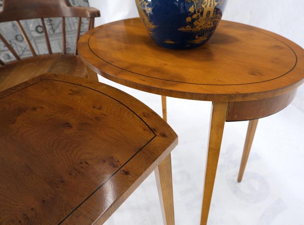 Set of Burl Wood Oval Nesting Tables by Baker