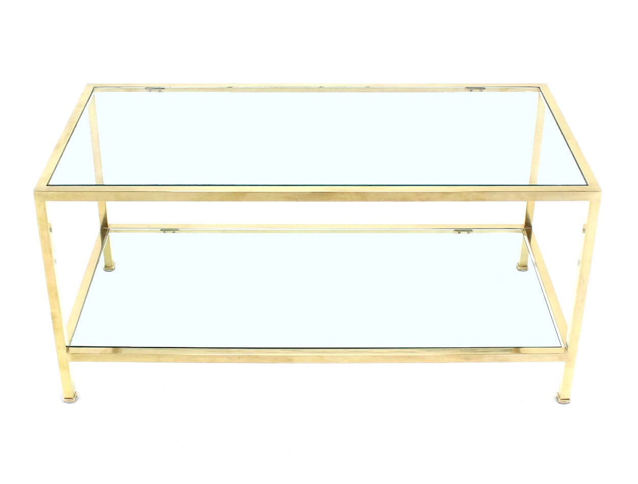 Solid Brass Square Tube Rectanglar Coffee Table