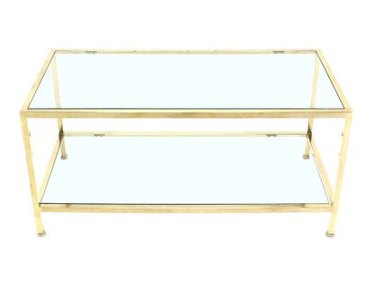 Solid Brass Square Tube Rectanglar Coffee Table