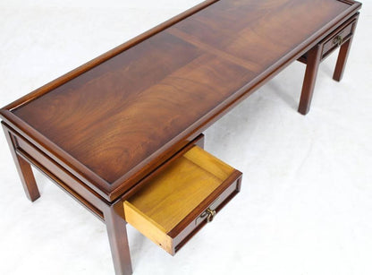 Mahogany Double Pedestal Two Drawers Rectangular Coffee Table