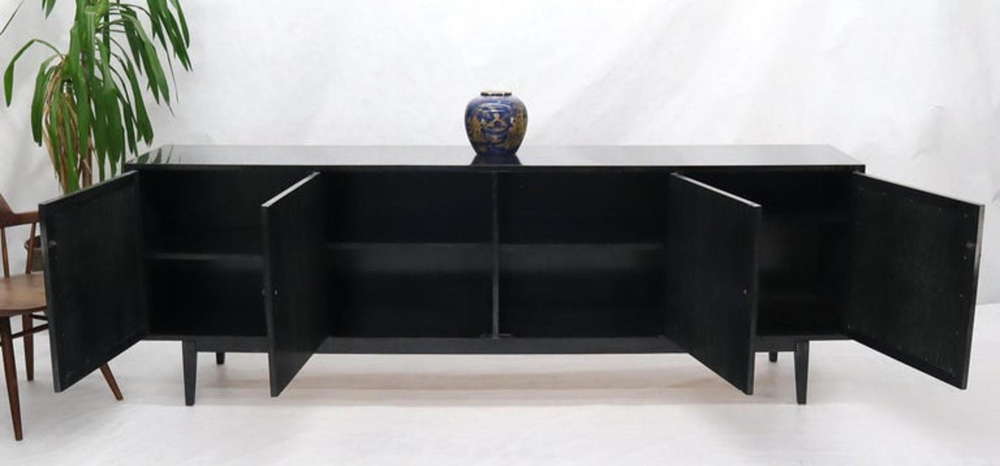 Ebonized Cerused Walnut Long Credenza Dresser