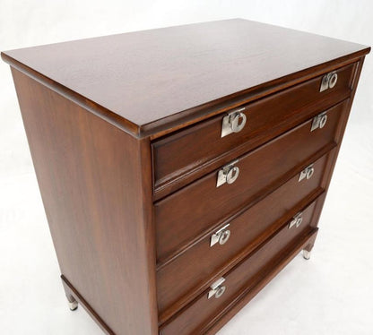 Mid-Century Modern Walnut 4 Drawers Bachelor Chest