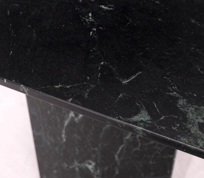 Square Black Marble Single Pedestal Side End Table Night Stand Pedestal