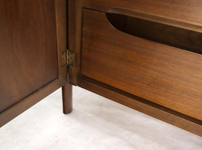 Decorative Caned Door Front Exposed Legs Walnut Credenza Dreser