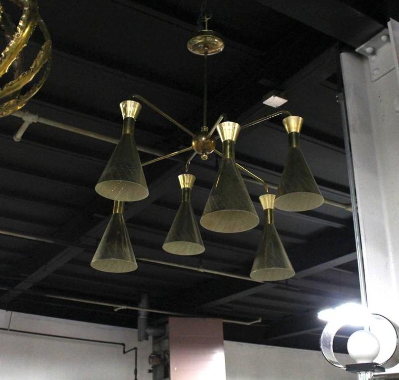 Cone Shades Sputnik Style Chandelier Light Fixture