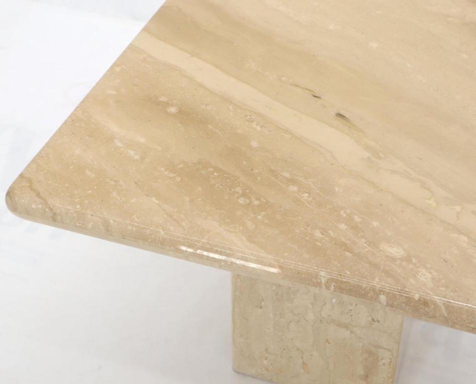 Pair of Marble or Travertine Square Side End Tables