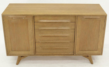 Two Door 4 Drawer Limed Cerused Solid Oak Board Cabinet Credenza Dresser