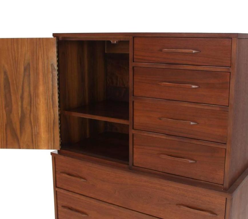 Mid-Century Modern Walnut High Chest Gentlemen's Chest