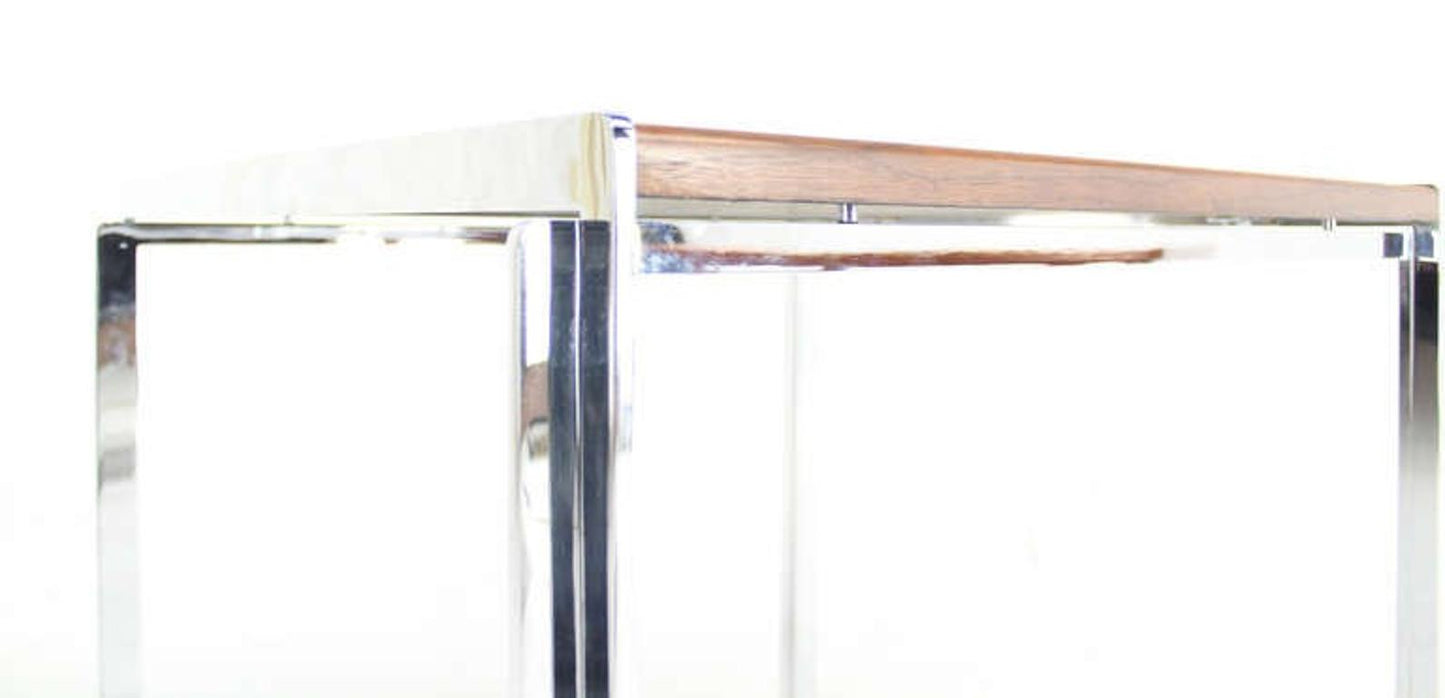 Mid-Century Modern Stow Davis Walnut and Chrome Coffee Table