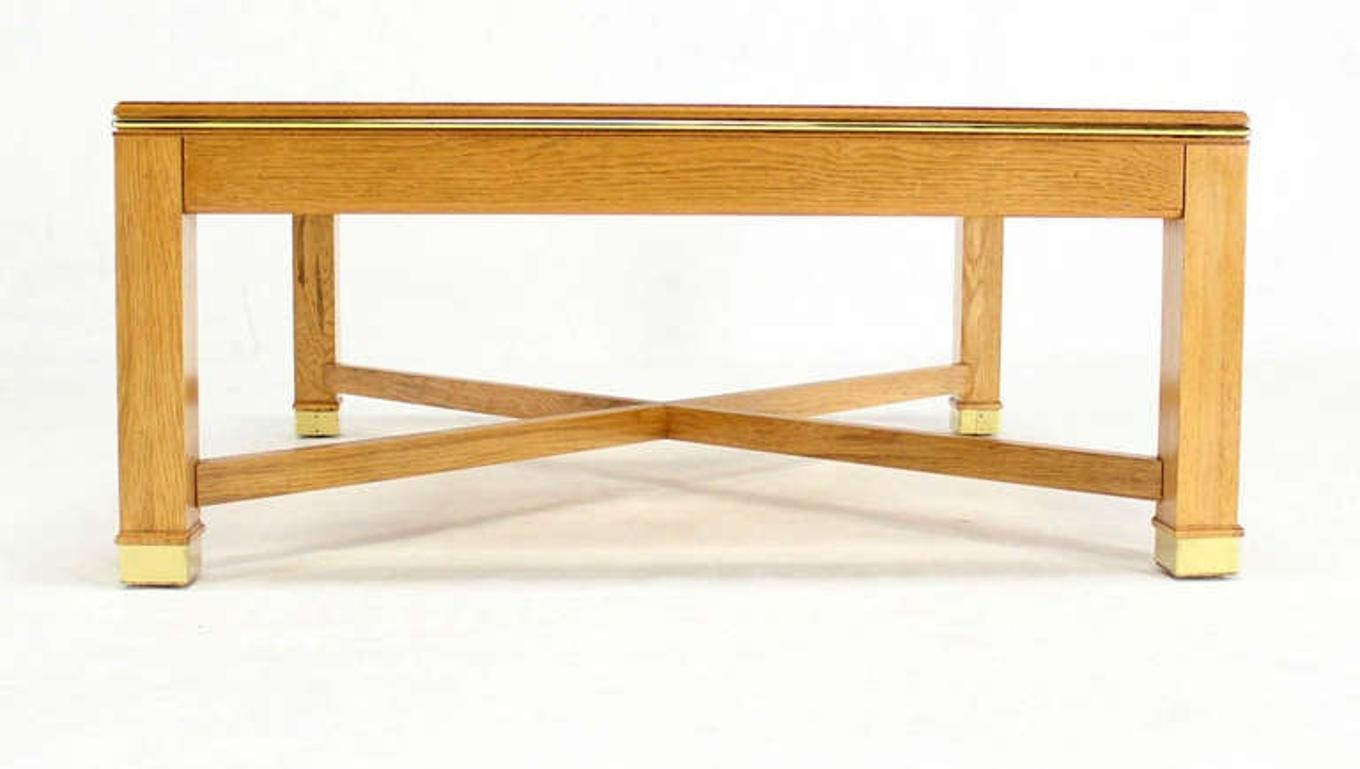 Contemporary Bird's-Eye Maple with a Square Glass Top Coffee Table