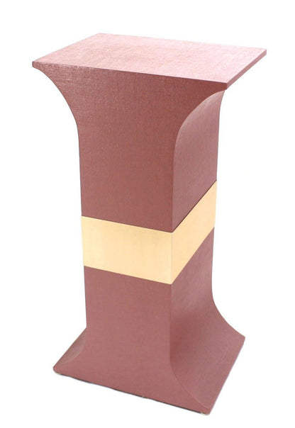 Grasscloth Wrapped Three Mid Century Modern Pink Lacquer Brass Trim Pedestals