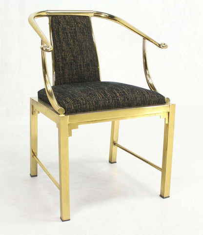 Pair of Decorative Forged Solid Brass Barrel Back Chairs by Mastercraft MINT!