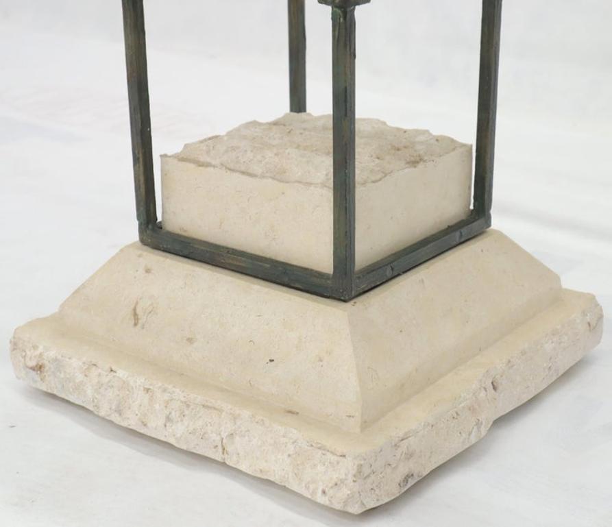 Single Suspended Pedestal Base Square Glass Top Side Table