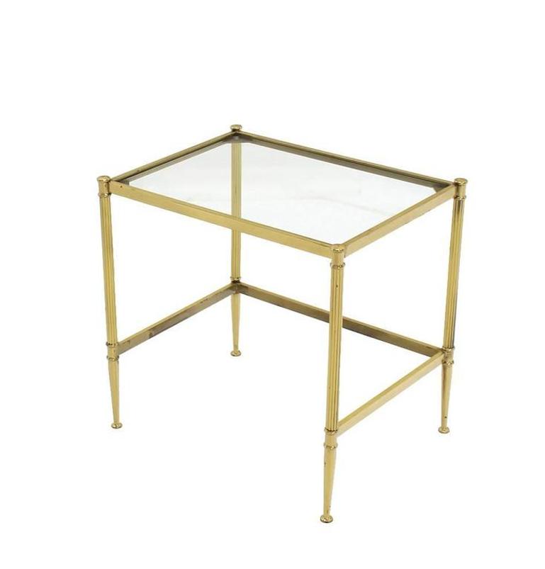 Set of Three Mid-Century Modern Brass Nesting End Tables