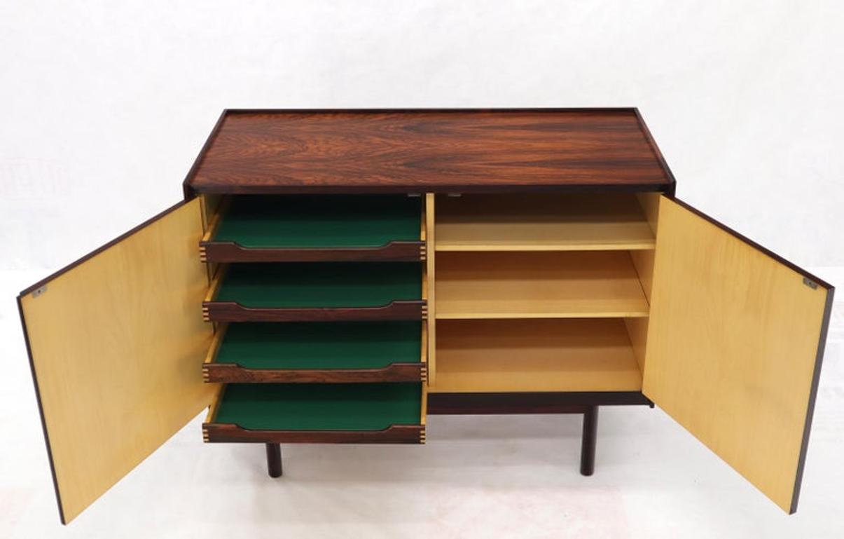 Danish Mid-Century Modern Two Part Rosewood Storage Cabinet Credenza