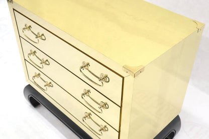 Brass Clad Decorative Three Drawers Chest