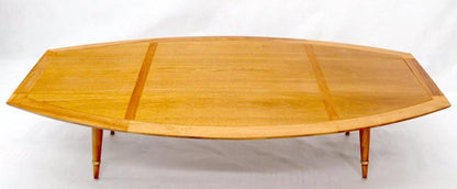 Boat Shape Large Drop Leaf Expandable Coffee Table