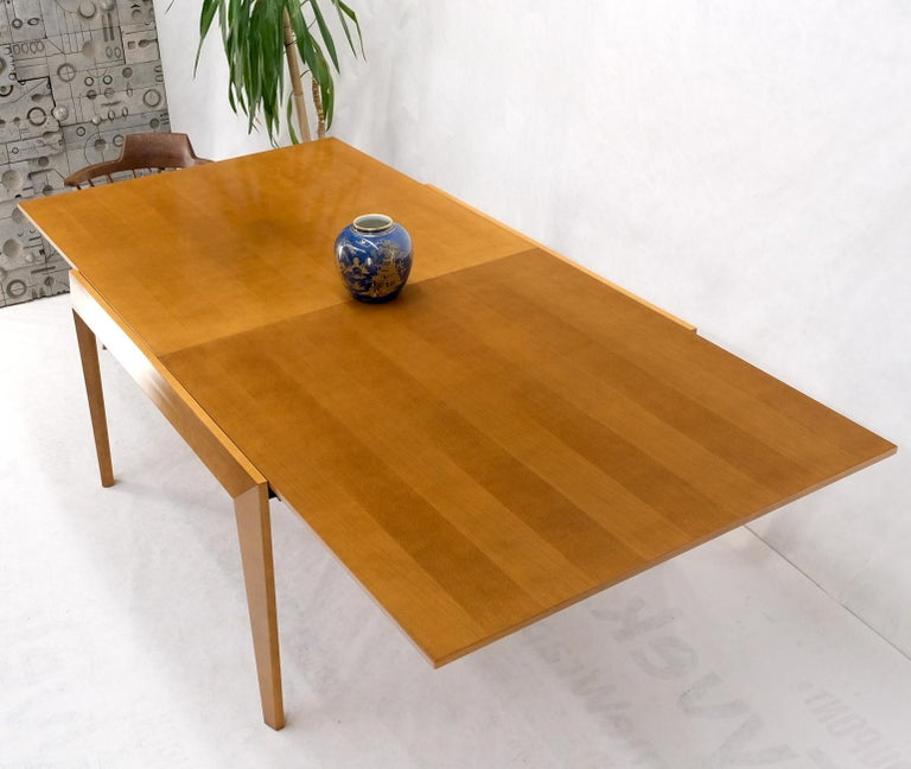 Cassina Large Square Flip Top Expandable Dining Conference Table Blond Birch