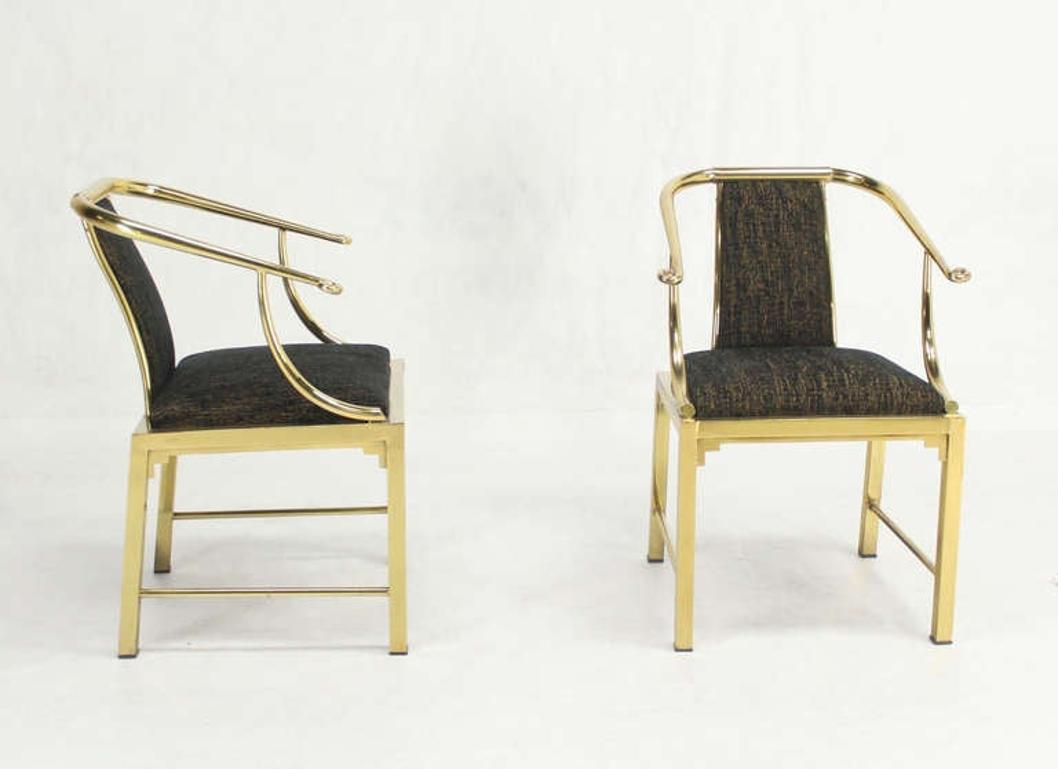 Pair of Decorative Forged Solid Brass Barrel Back Chairs by Mastercraft MINT!