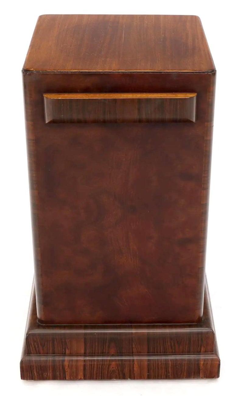 Art Deco Square Burl Walnut Pedestal