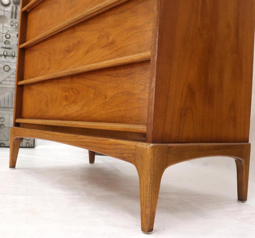 Super Clean Light American Walnut High Chest of Drawers