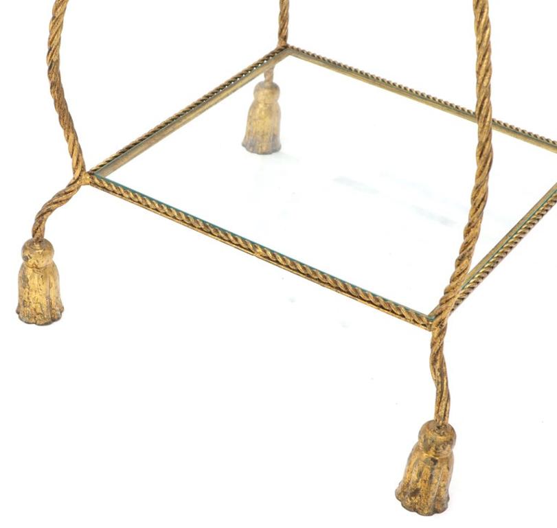 5-Tier Twisted Metal Gilt Rope Tassel Feet Pyramid Shape Étagère Display Shelf