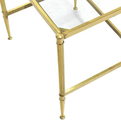 Set of Three Mid-Century Modern Brass Nesting End Tables