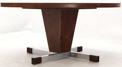 Art Tile Top Rosewood Cone Shape Base Round Coffee Table