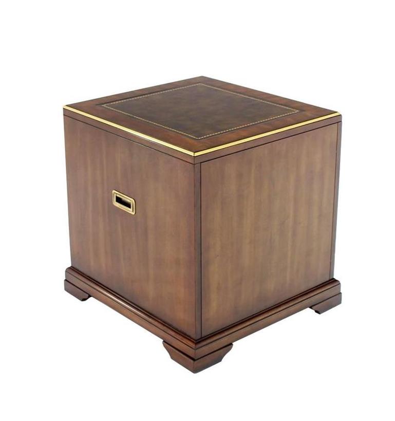 Three Drawer Campaign Style Three-Drawer Chest Occasional Cabinet Stand Table